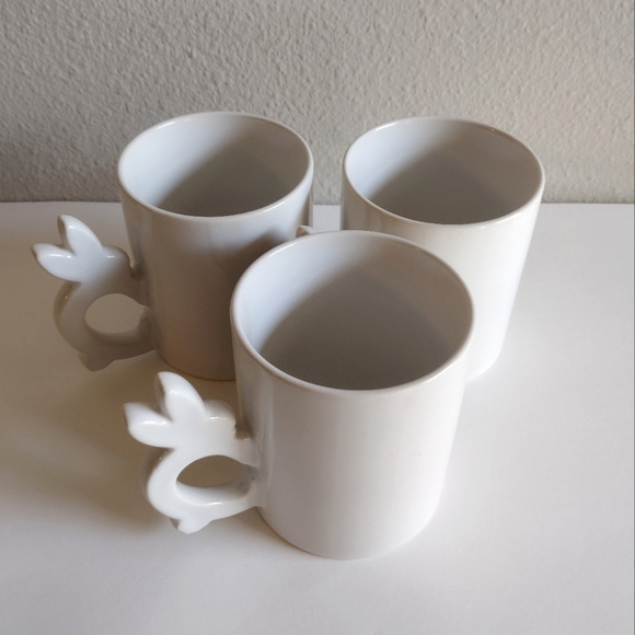 Vintage Set Of  3 Bunny/ Rabbit Coffee Tea Mugs With Bunny Handles Japan - Picture 6 of 7